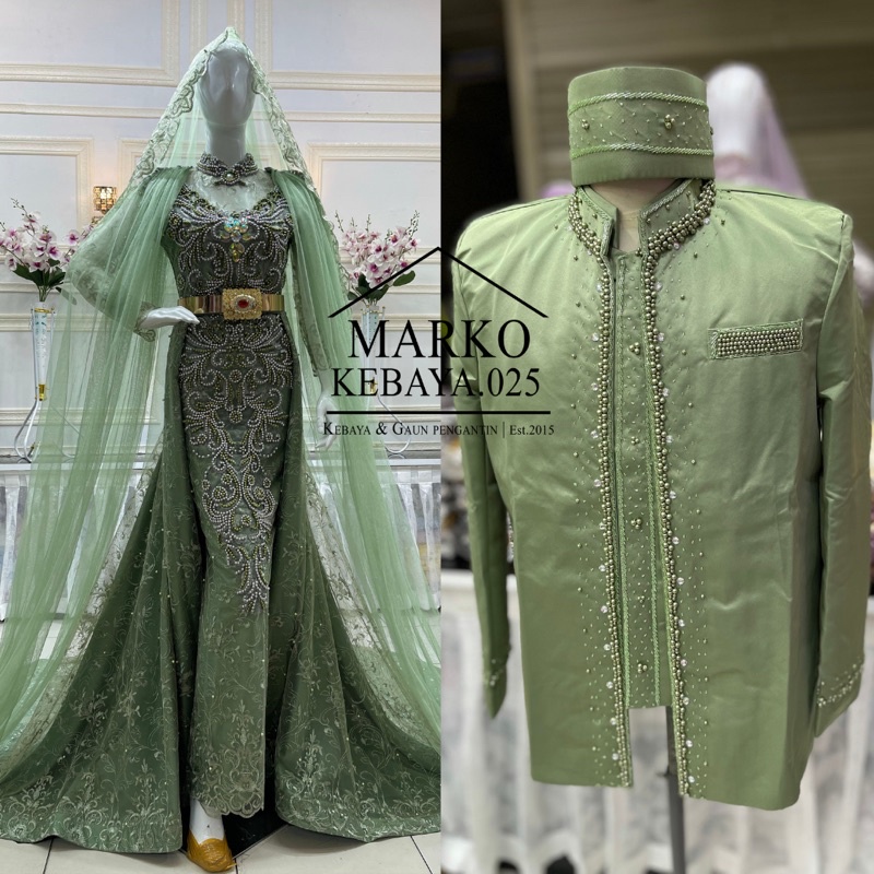 Kebaya pengantin / Kebaya pengantin slim ekor / Kebaya pengantin modern / Kebaya pesta / Beskap peng