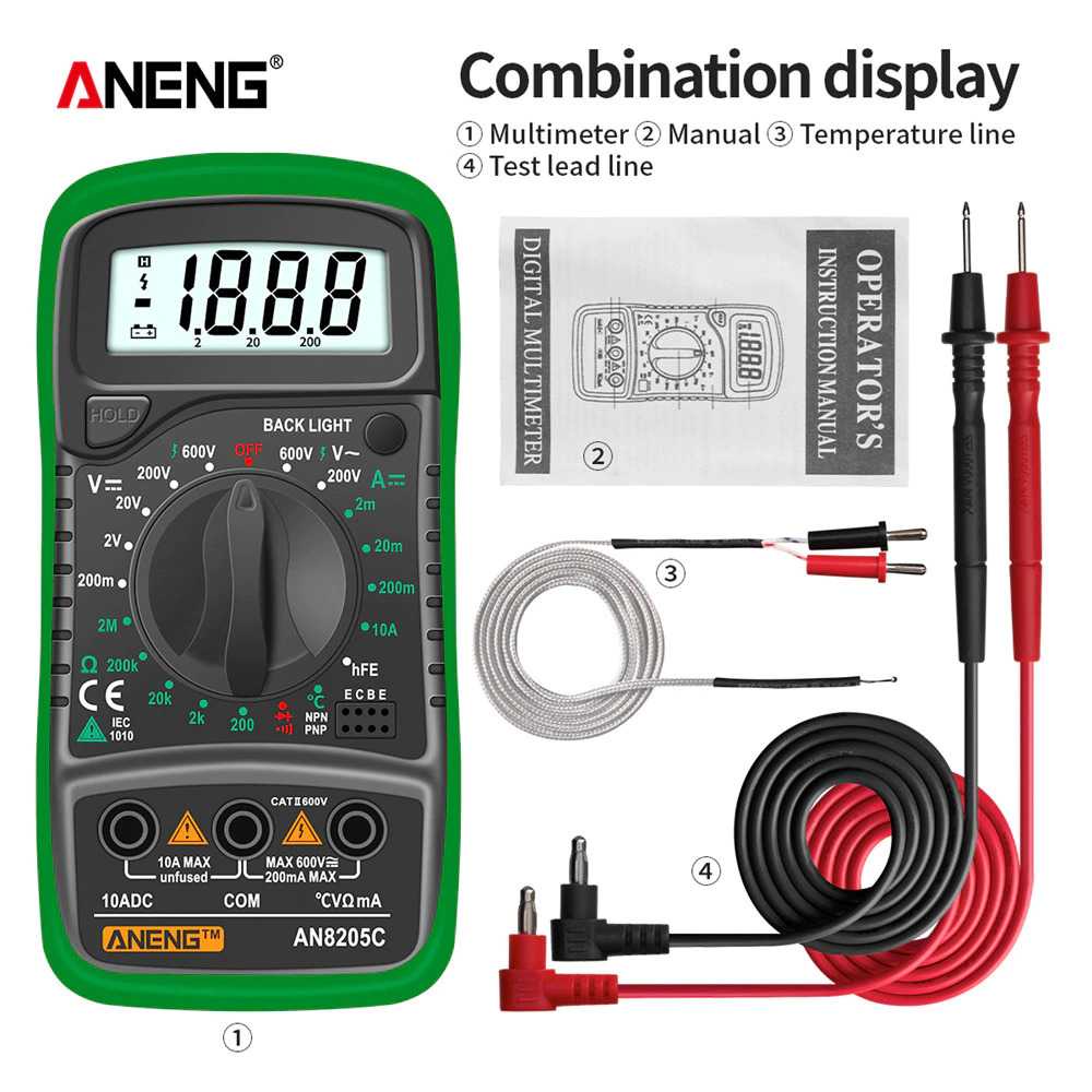 (BISA COD) RVOSTR ANENG Digital Multimeter Voltage Tester - AN8205C