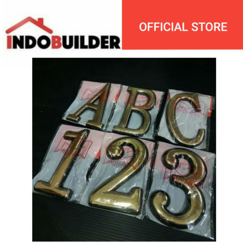 INDO BUILDER NOMOR ANGKA RUMAH / ABJAD ALPHABET RUMAH TEMPEL