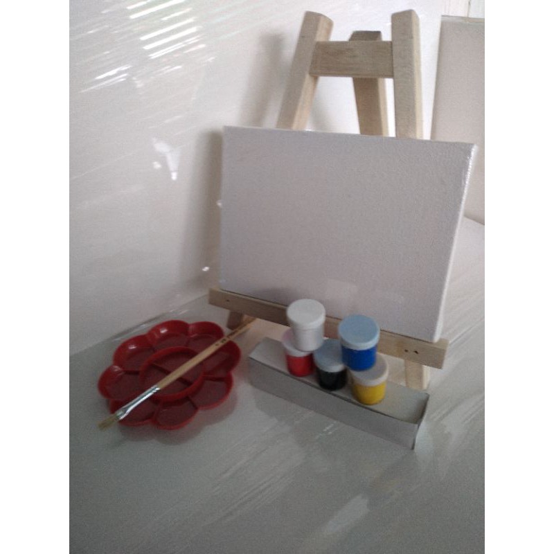PAKET ALAT MELUKIS set alat melukis lengkap dengan stand lukis,kuas dan cat