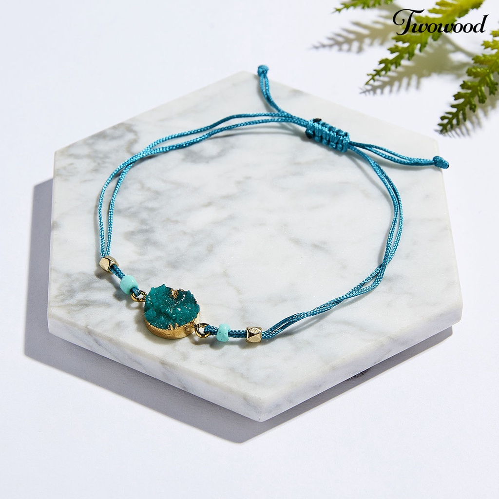 Gelang Batu Imitasi Adjustable Tahan Lama Gaya Korea Untuk Pria Dan Wanita