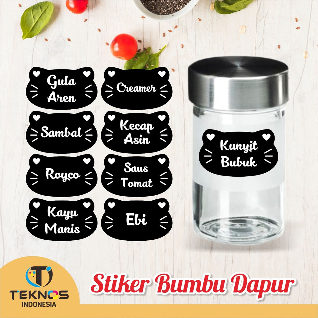 STIKER LABEL BUMBU DAPUR TEKNOS WATERPROOF CUSTOM MURAH | Shopee Indonesia