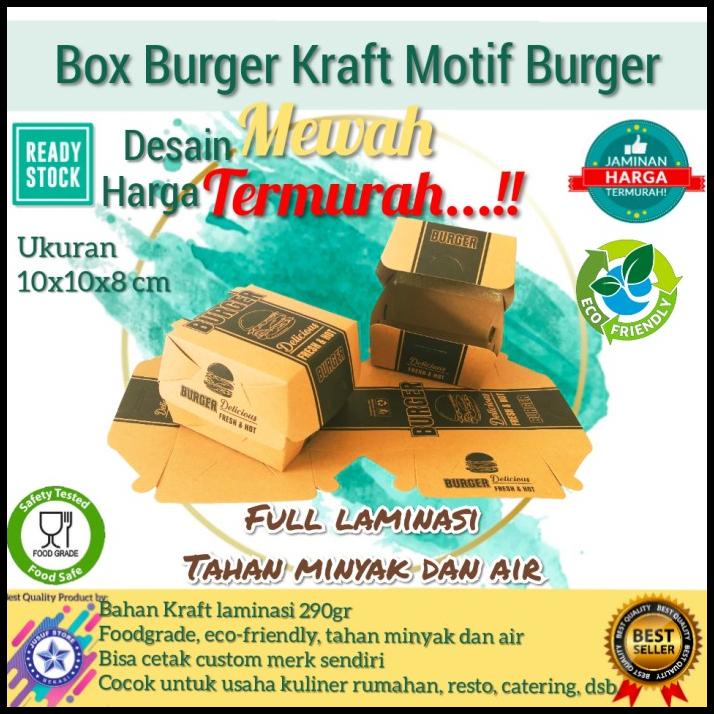 

Dus Box Kemasan Kotak Burger Ayam Snack Kue Isi 50 Pcs