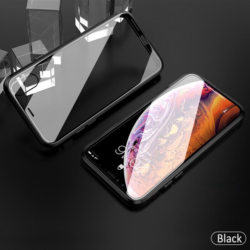 Magnetic Glass Case Untuk iPhone 7 6s 8 XS XR X MAX 8+ 7+ 6 Plus Kualitas Tinggi Magnetic Casing Back iphone 11 Cover