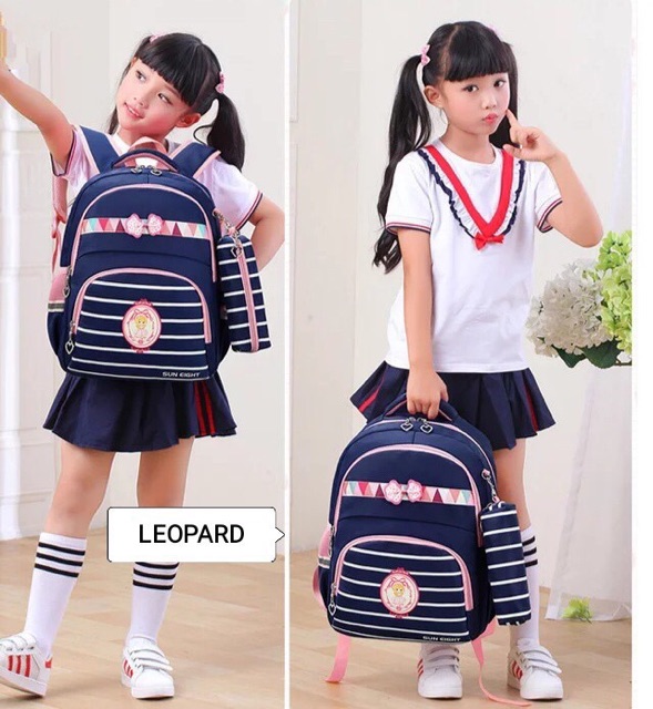 Backpack anak garis ransel anak tas ransel 2in1 tas barbie 2in1 plus tempat pensil tas barbie