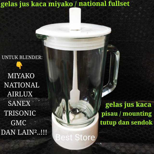 GELAS BLENDER MIYAKO / GELAS KACA JUS  MIYAKO FULLSET