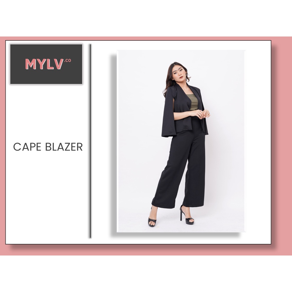 Pakaian Wanita Cape Blazer Style Kantoran Premium White Label MYLV