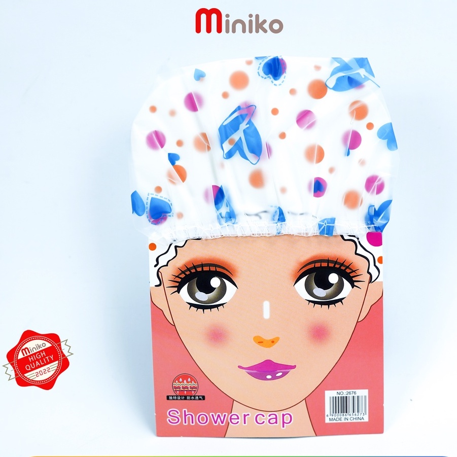 SHOWER CAP/PENUTUP KEPALA / PENUTUP MANDI ATAU PELINDUNG RAMBUT LUCU - Warna dan Motif Random