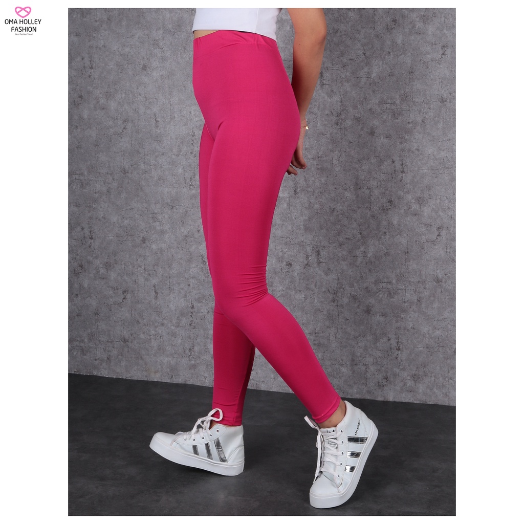 (COD) OH Fashion Celana legging panjang wanita Bahan spandex korean twist #7058