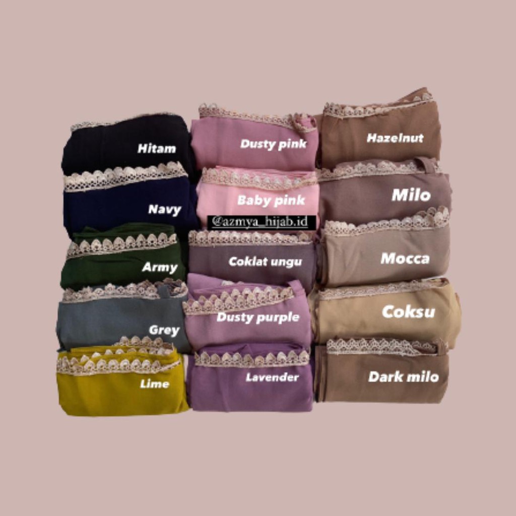 Pashmina Triniti Diamond Pashmina Instan Kombinasi Renda Tali