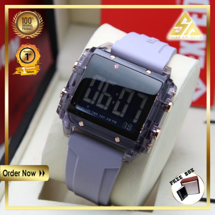 JAM TANGAN EXPEDITION WANITA CEWEK ORIGINAL ORI BRANDED PURPLE DIGITAL UNISEX EXP E6817