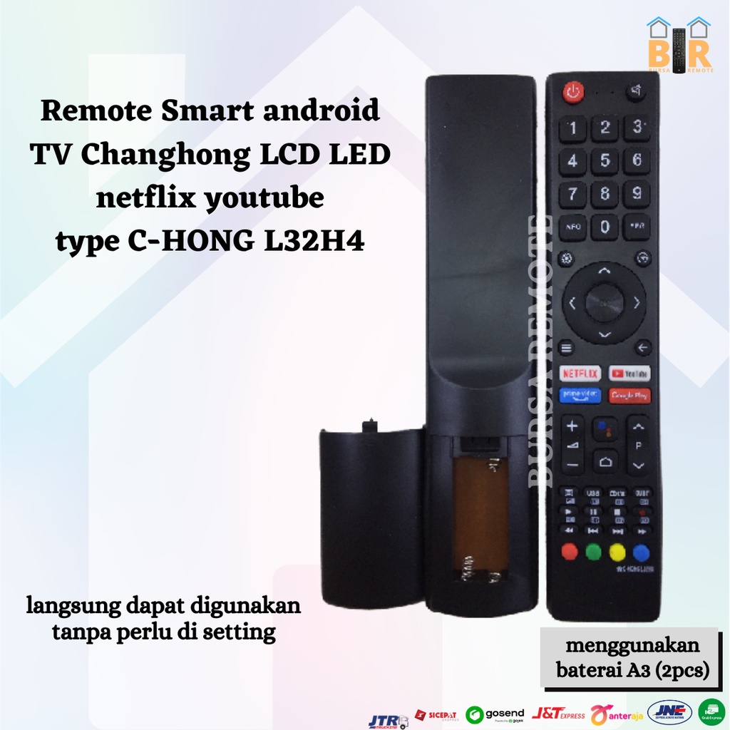 Remot / Remote Smart android TV Changhong LCD LED netflix youtube type C-HONG L32H4 / ecer dan grosir