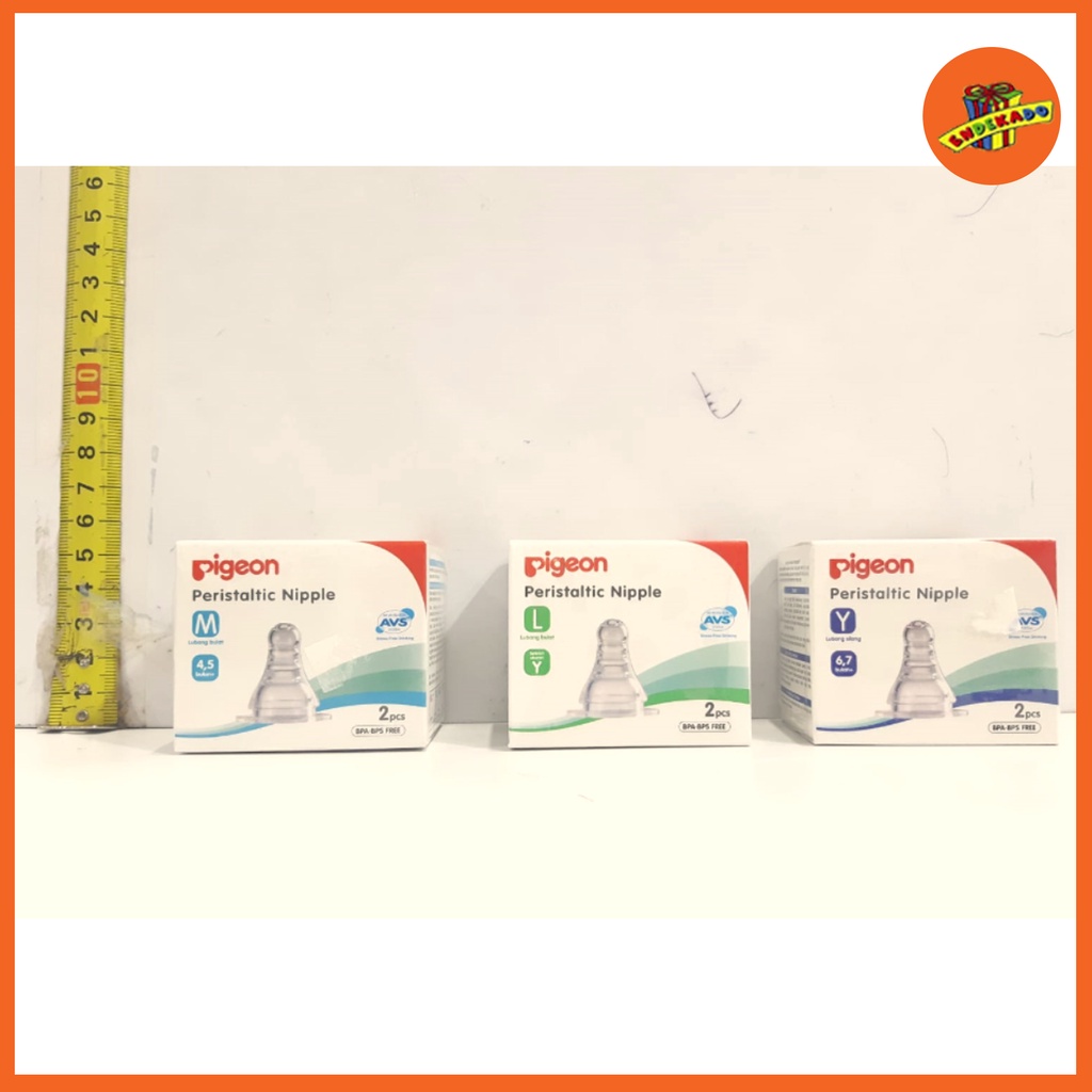 MAKASSAR! PIGEON PERISTALTIC SLIM NECK NIPPLE 2PCS - Dot Bayi