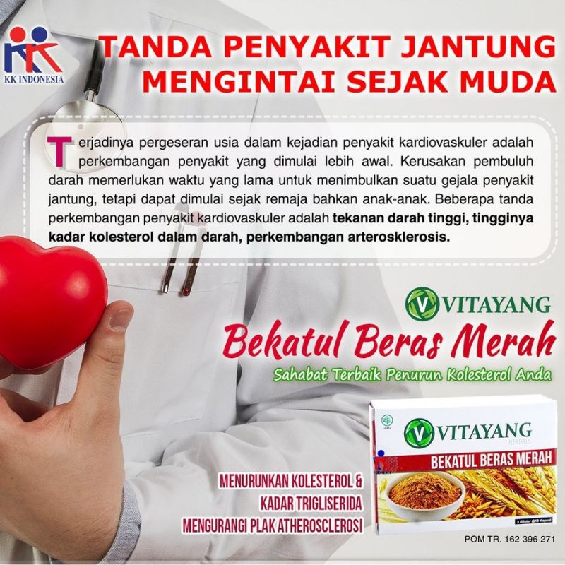 Vitayang Bekatul Beras Merah Obat Herbal kolesterol dan Darah tinggi suplemen kolesterol alami kk Indonesia