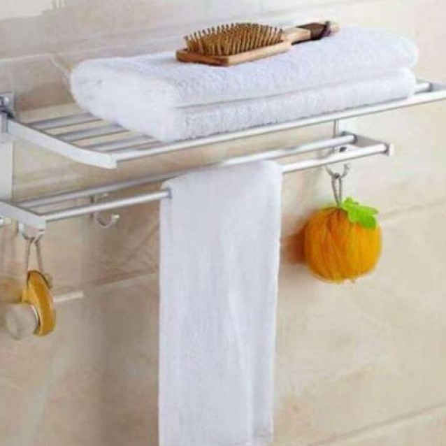 Rak Handuk Gantungan Dinding Aluminium Towel Hanger Toilet Kamar Mandi