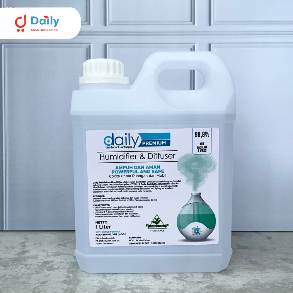 Daily Premium Humidifier &amp; Diffuser 1 Liter Aroma Green Tea 1L (untuk Ruangan dan Kendaraan Mobil)