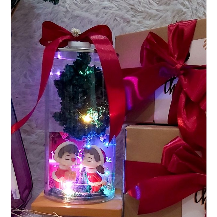 KADO NATAL Pasangan Miniatur Christmas In Tube / Hadiah Natal / Kado Christmas Tahun Baru / Merry Christmas &amp; Happy New Year / Kado Christmas / Hiasan Natal / Lampu Tidur Natal / Dekorasi Rumah / Dekorasi Natal / Lampu Natal Aesthetic