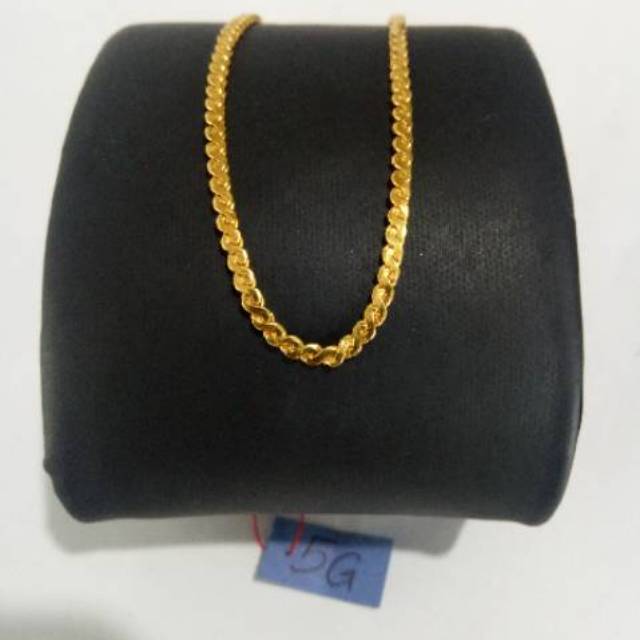Kalung Emas putih asli model tali zirkon putih bulat