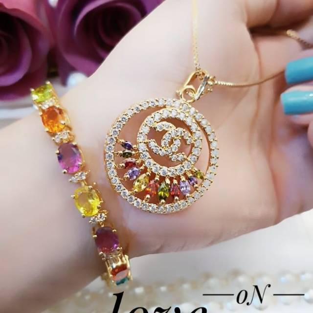 Xuping gelang dan kalung lapis emas 24k 1731k