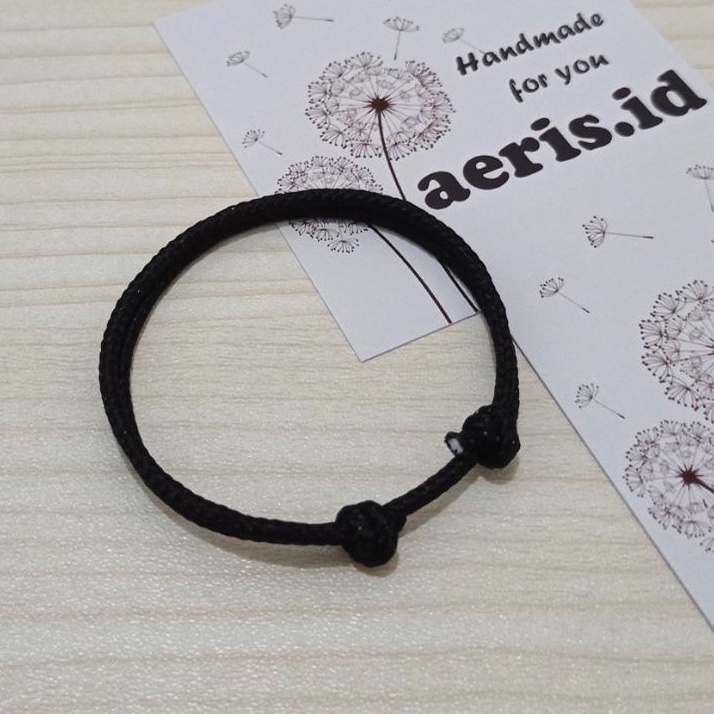 Gelang Inisial Huruf / Gelang Couple Paracord / Gelang Tali Prusik [HITAM]