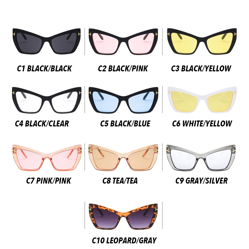 （YUZHU）Bayar di Tempat Western Classic Retro Cat Eye Wanita Kacamata Hitam Women Sunglasses