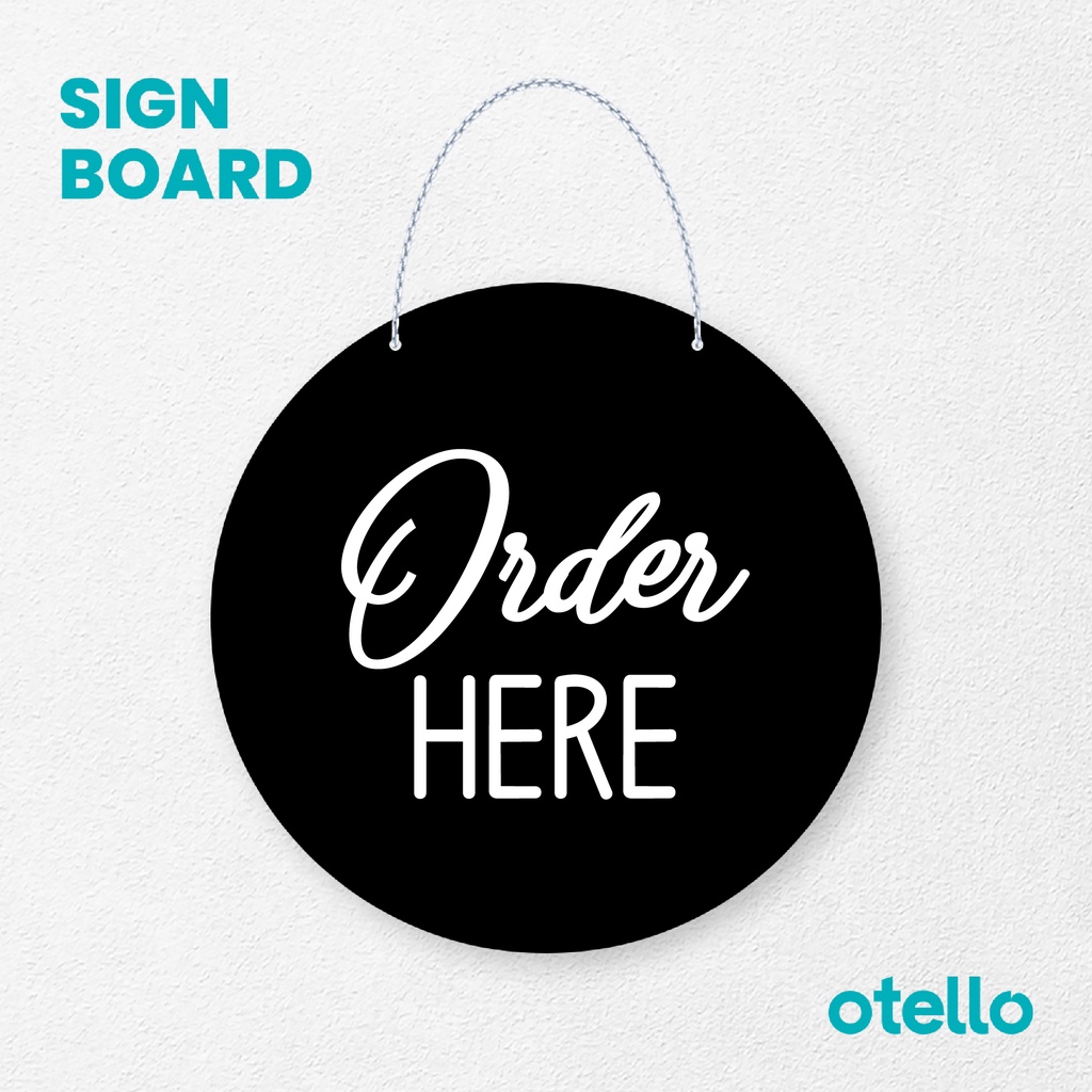 Sign Akrilik Order Here Acrylic Signage Pesan Disini Label Order Acrilic Sign Board Gantungan Dinding Toko Restoran Cafe