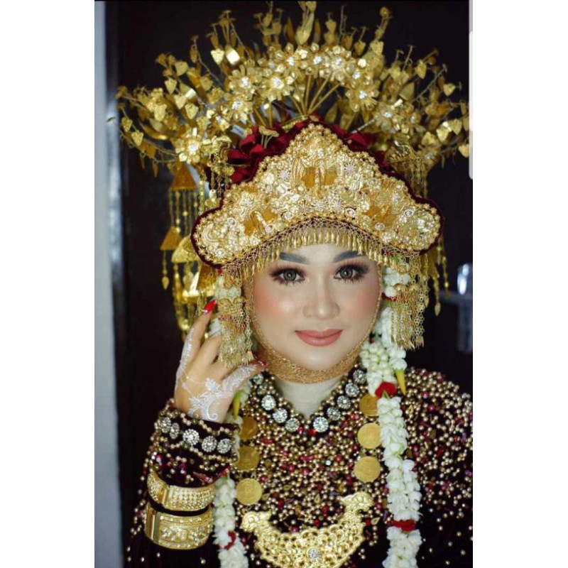 Mahkota pengatin palembang paksangko kualitas1 rumbai rapat