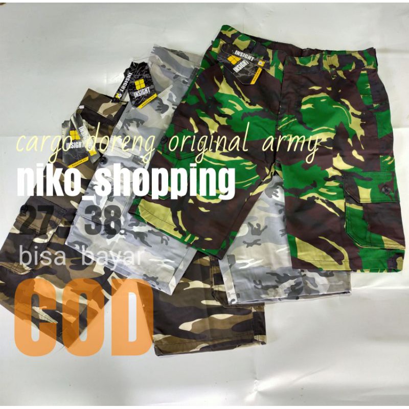 Celana cargo pendek doreng original army outdor