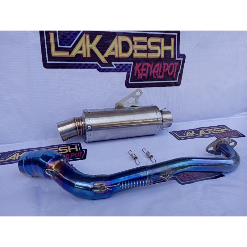 KNALPOT POLOS/LASER NAMA LEHER BLUEMOON (INLET 38/50) BEAT MIO VARIO AEROX SCOOPY NMAX PCX ADV DLL