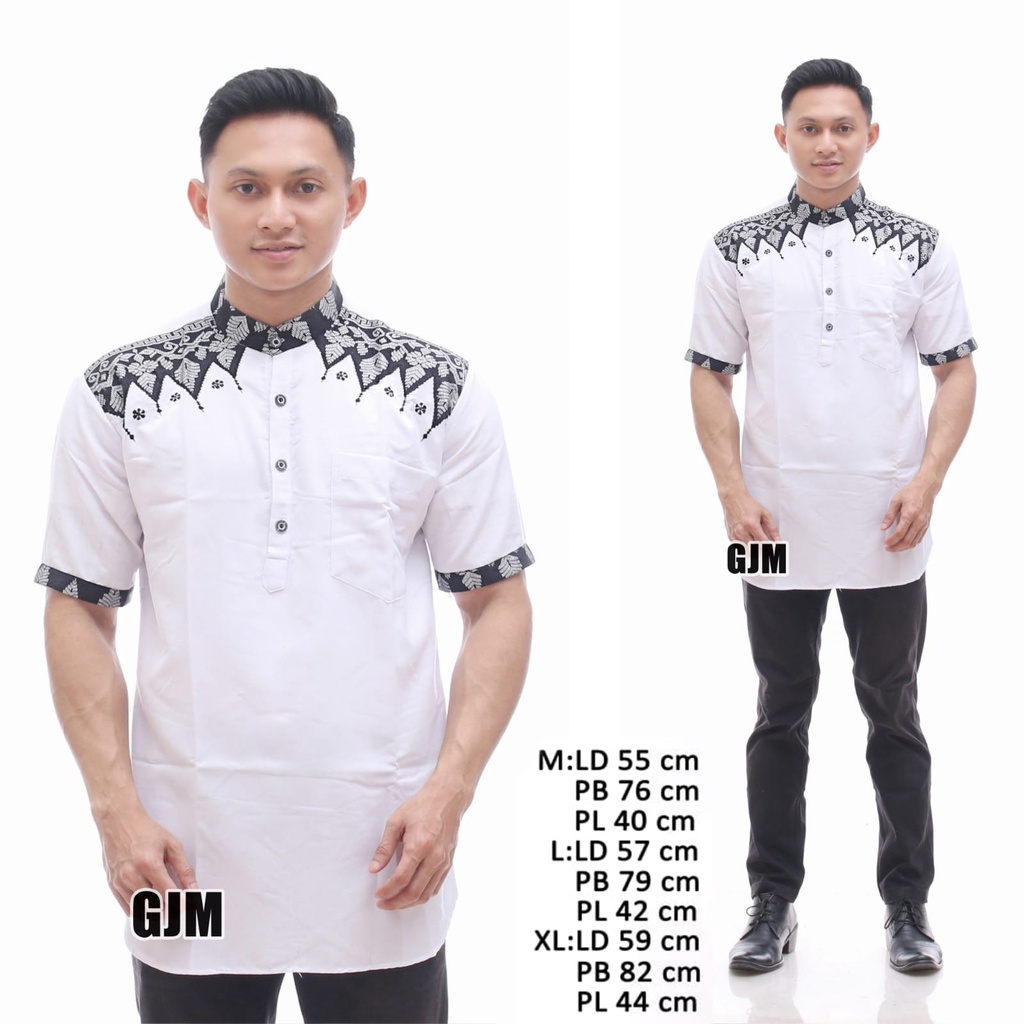 BAJU KOKO KURTA DEWASA LENGAN BAJU PRIA MUSLIM KOKO KURTA BATIK BORDIR BAHAN KATUN KEMEJA MUSLIM