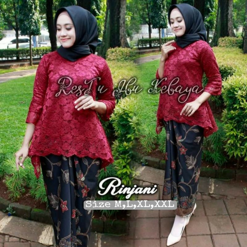 SET KEBAYA RINJANI KEBAYA BRUKAT MODERN  KEBAYA WISUDA KEBAYA PESTA KEBAYA WAKA WAKA