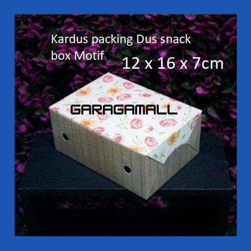 

Kotak kue dus snack kardus hampers snack box dus kue dus snack box kardus kue dus snack motif 12x16x7 cm (20 pcs)
