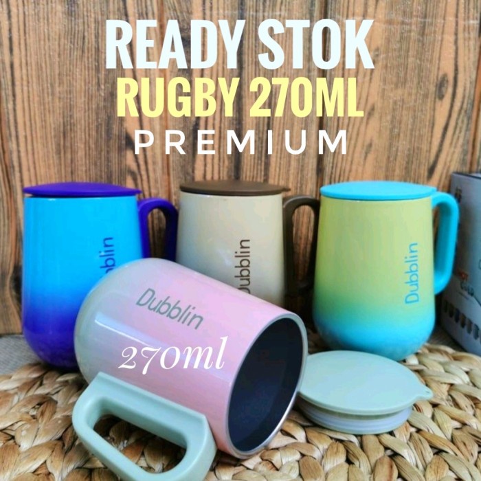 GELAS MUG DUBBLIN RUGBY 270 ML / CANGKIR MUG TAHAN PANAS DAN DINGIN BAHAN STAINLESS STEEL NEW WARNA WARNI GRADIASI UNIK MURAH DAN BERKUALITAS ORI