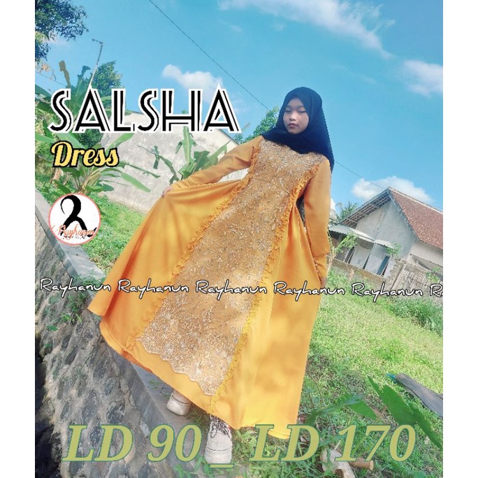 GAMIS BRUKAT SUPER JUMBO SALSHA DRESS size standar sampai ld ld 150 160 170