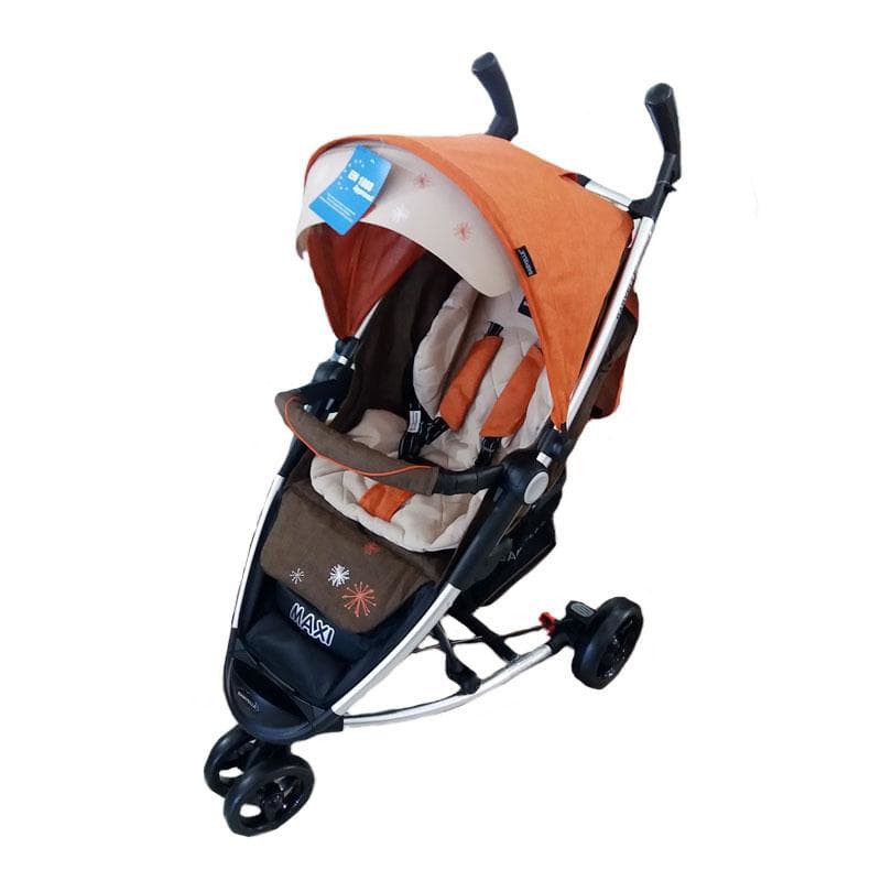 HARGA PROMO Kereta Dorong Bayi Stroller BabyElle 601 Maxi Coffee   Orange   Beige