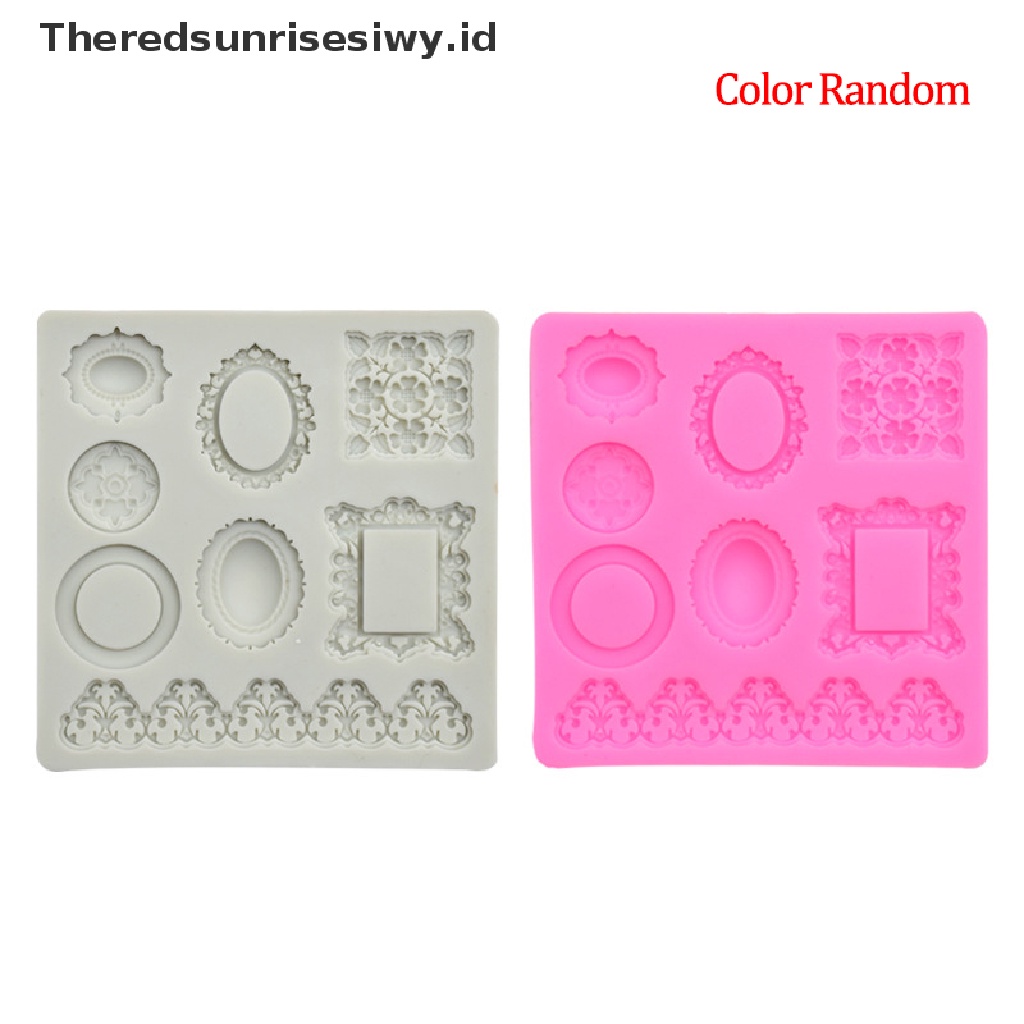 # Alat Rumah Tangga # Cetakan Fondant Kue Bentuk Cermin 3D Bahan Silikon Gaya Vintage