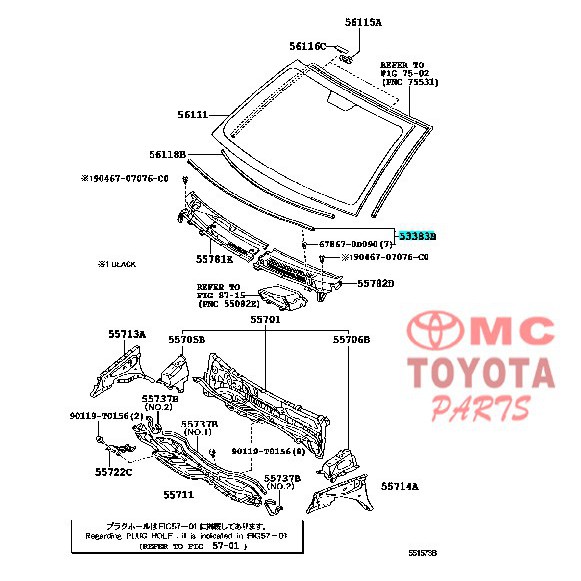 Karet Cup Kap Mesin Toyota Yaris 53383-0D070