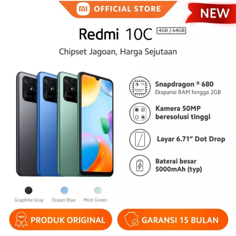 Redmi 10C 4/64 Garansi Resmi
