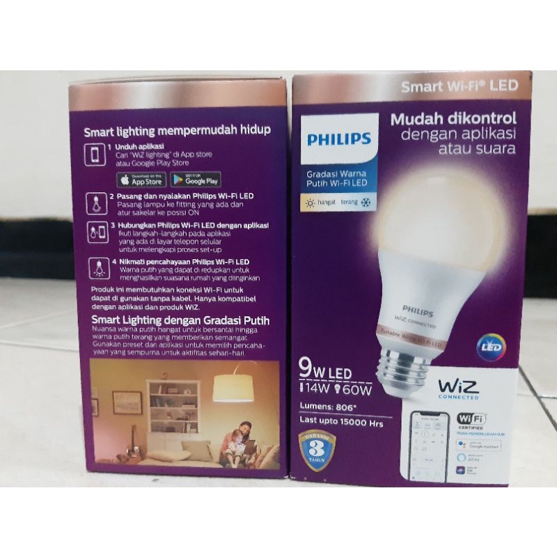 Bohlam lampu philips LED smart Wifi