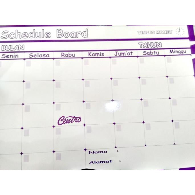 

SCHEDULE BOARD PAPAN JADWAL