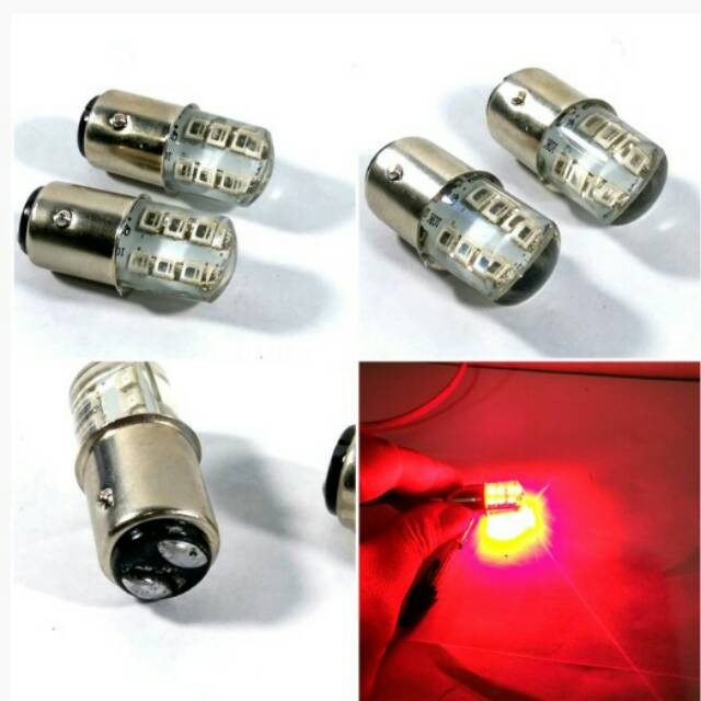 Lampu rem Jelly strobo bayonet 12led