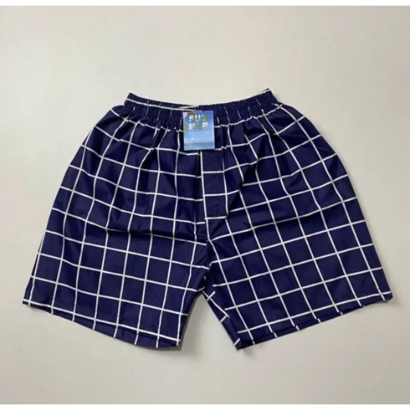CELANA BOXER TARTAN UNISEX/BOXER MOTIF KOTAK-KOTAK