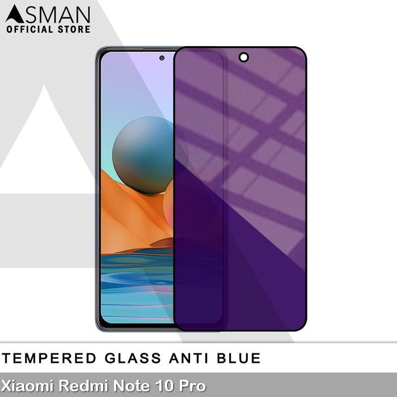 Tempered Glass Blue Light Full Lem Xiaomi Redmi Note 10 Pro Anti Radiasi Screen Protector