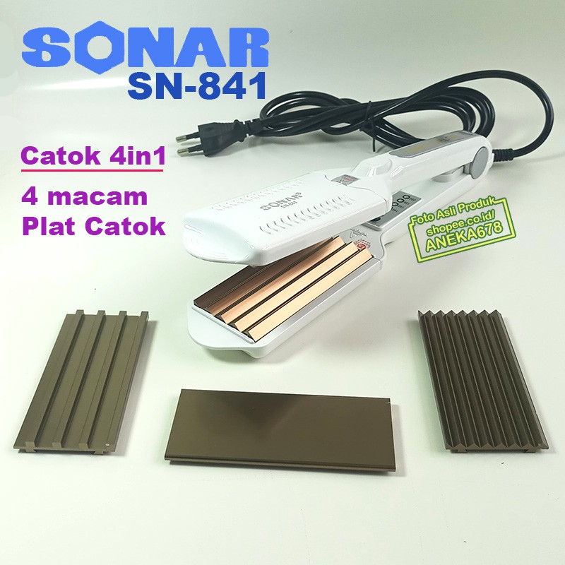 SONAR SN 841 CATOKAN 4in1 ALAT CATOK RAMBUT KERITING CURLY ZIGZAG WAVE