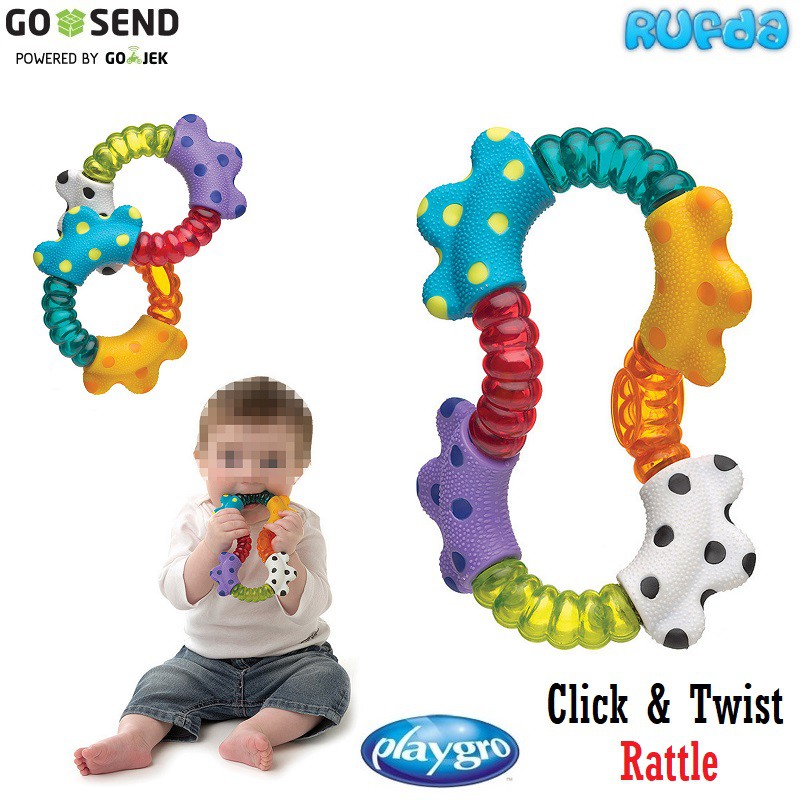 Playgro Click and Twist Rattle Mainan Bayi Berbunyi 3 Bulan