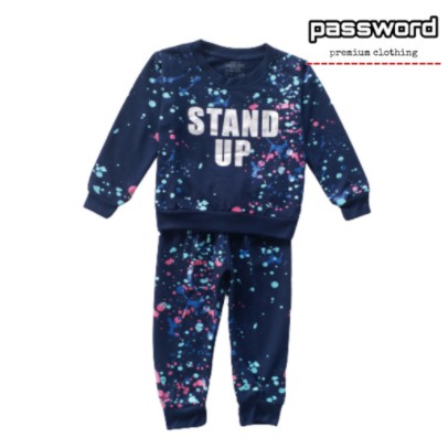 Plazababyku PASSWORD SET SWEATER STAND UP Setelan piyama 1 - 7 Tahun Baju Anak BerKualitas