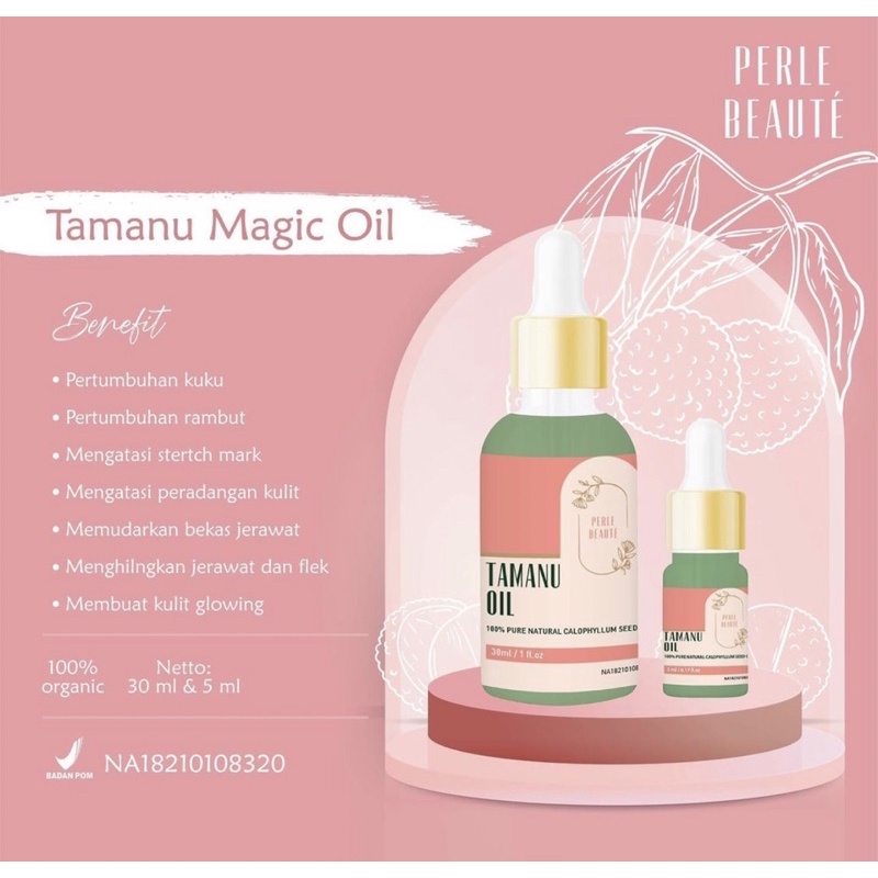 【BPOM】PERLE BEAUTE Tamanu Oil Penghilang Flek Hitaim Bopeng Bekas Jerawat Stertch Mark | Tamanu Oil Glowing Skin