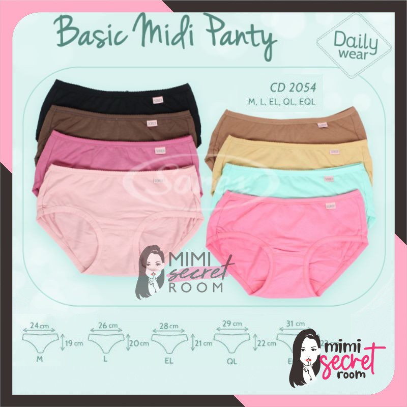 ❤ MIMI ❤  Sorex celana dalam wanita 2054 basic midi panty katun L,EL,QL,EQL