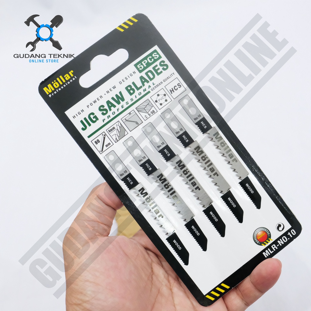 (1SET ISI 5PCS) Mata Jigsaw Set 5Pcs MOLLAR No 1 3 10  / Mata Gergaji Kayu Jigsaw Blade MOLLAR No.1 No.3 No.10 5pcs