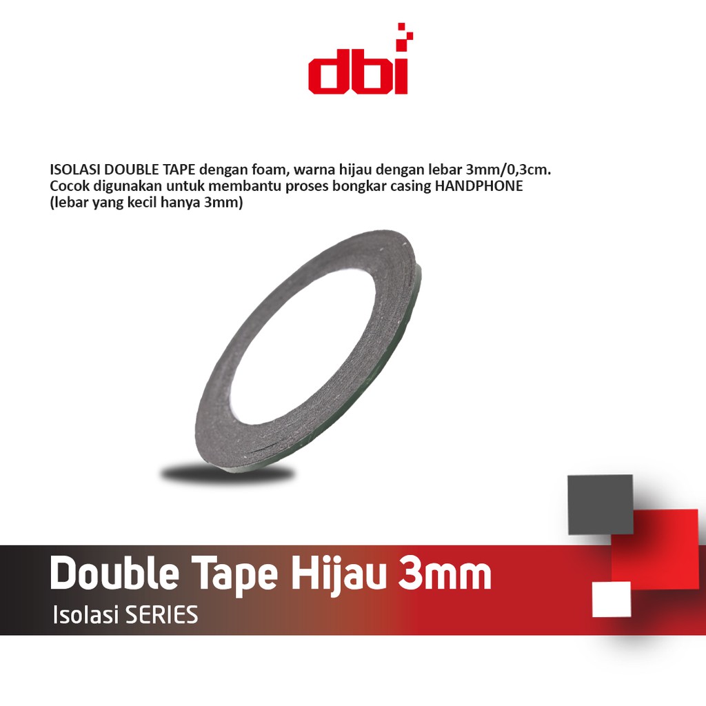 Isolasi Double Tape Foam Busa 3mm Hijau